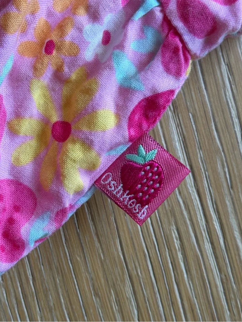 OshKosh - Girls Pink Fruit and Floral Two-Piece Dress & Bloomers Set